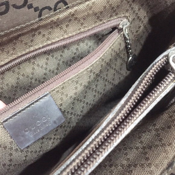 ❤️SOLD❤️Gucci brown and black monogram nylon bamboo handle vintage tote bag - Picture 13 of 14